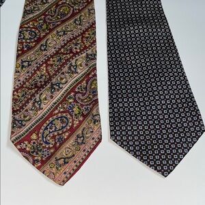 Polo by Ralph Lauren Paisley and Geometric silk Ties in Red and Black.